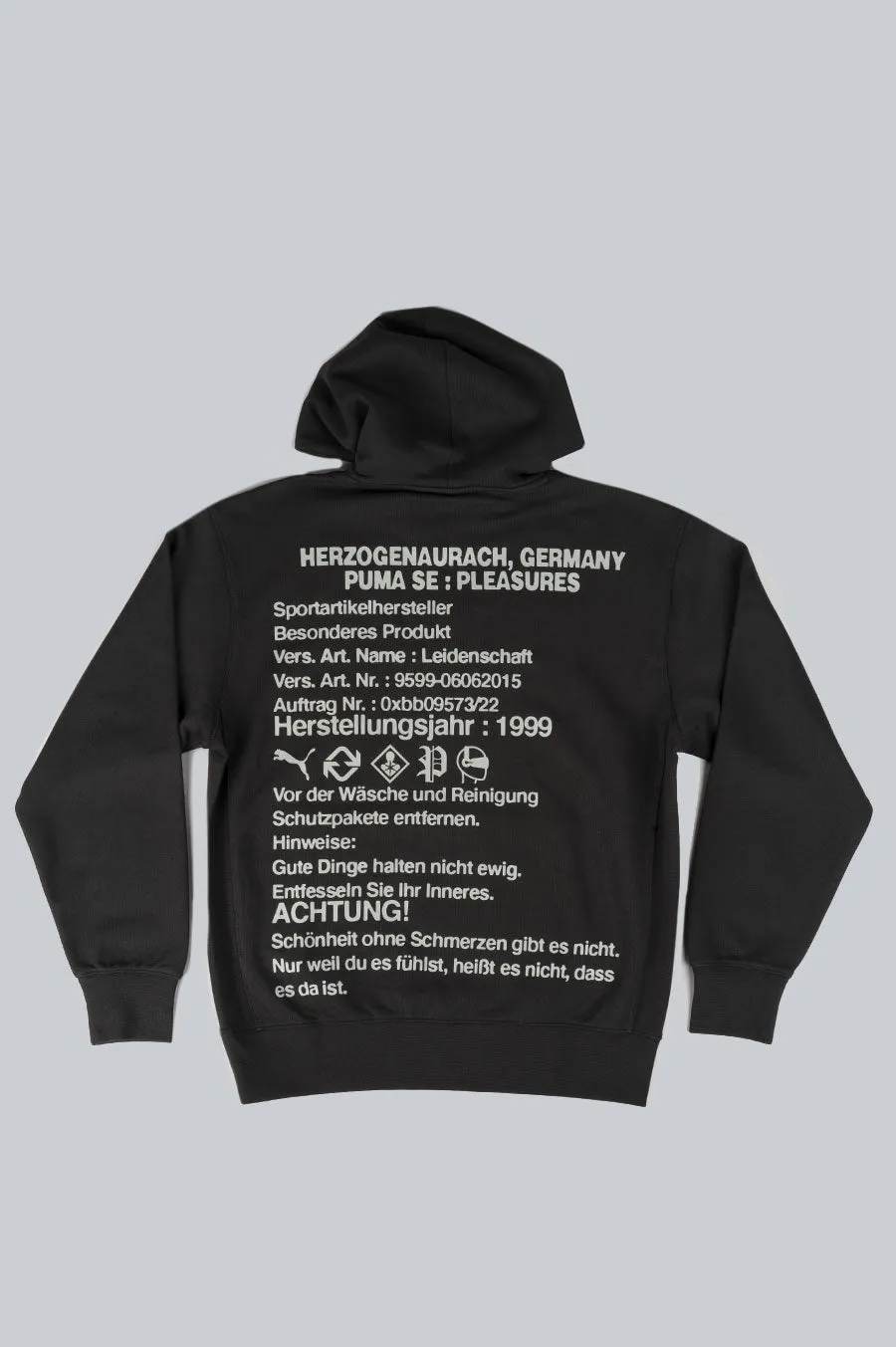 PUMA X PLEASURES GRAPHIC HOODIE BLACK