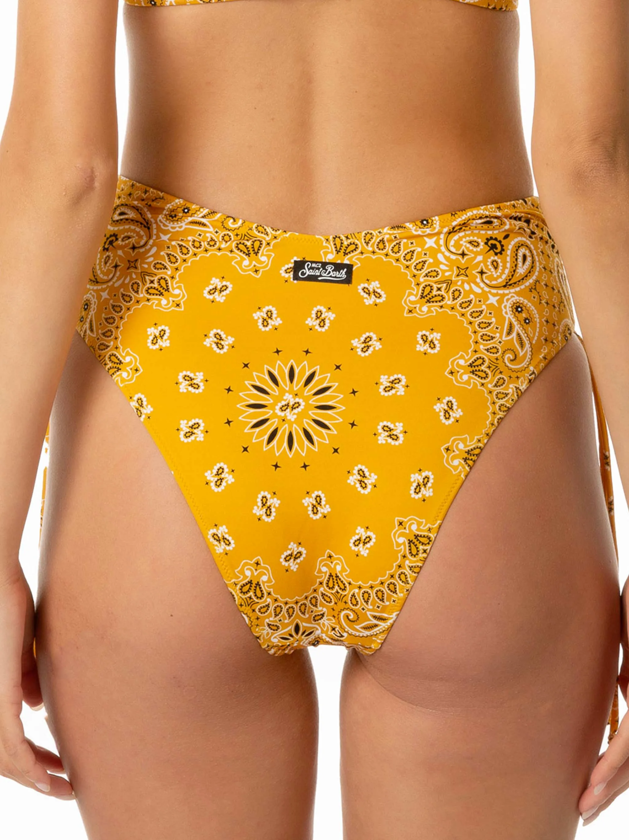 Slip mare donna a vita alta con stampa bandana